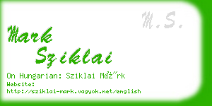 mark sziklai business card